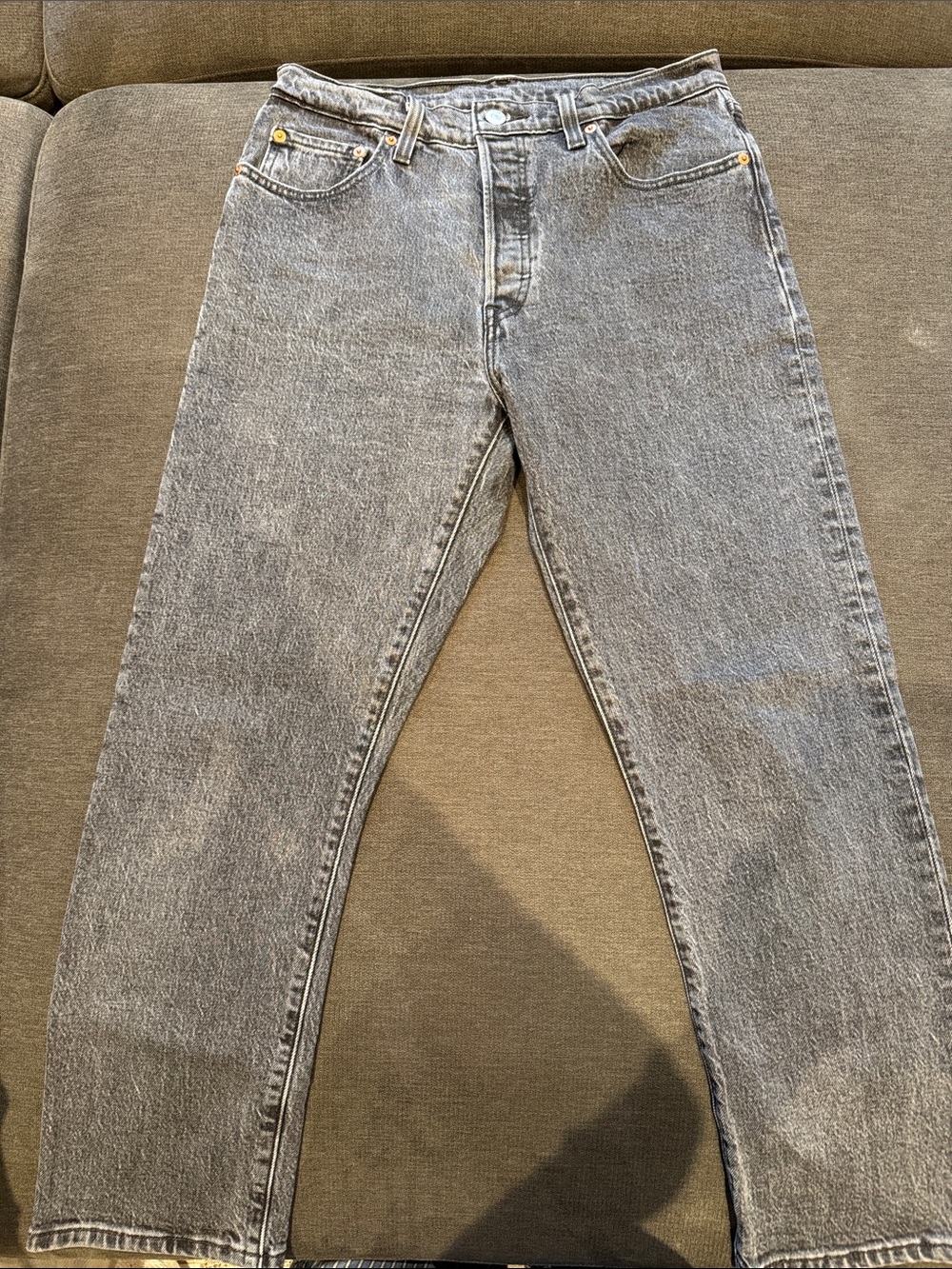 Women’s vintage Levi’s 501 Straight Fit black grey faded Wash Jeans
